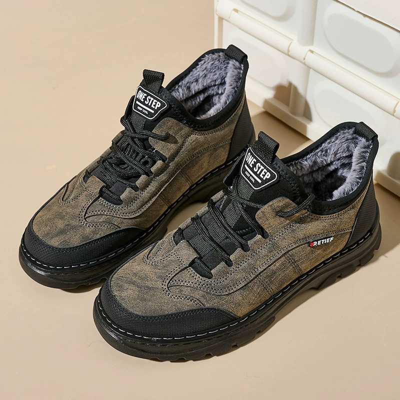 Зимние новые старые пекинские мужские туфли бархат утолщенные мужские хлопчатобумажные туфли внешняя торговля теплые на открытом воздухе удобные повседневные кроссовки