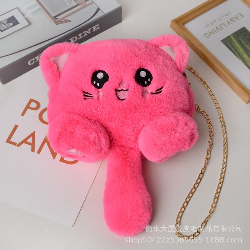 2020 Red Red Red New Korean Fashion Pussycat Bag Lovely Soft Moe Fashion Academy Wind Fluffy Pussycat Bag Mujer marea image 14