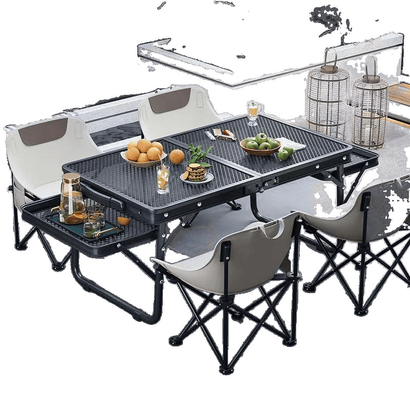 Mesa plegable al aire libre Mesa de barbacoa multifuncional Mesa de elevación portátil Mesa de malla ligera de aleación de aluminio