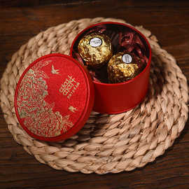 中式结婚庆用品婚礼马口铁喜糖盒子个性糖果盒包装盒子创意