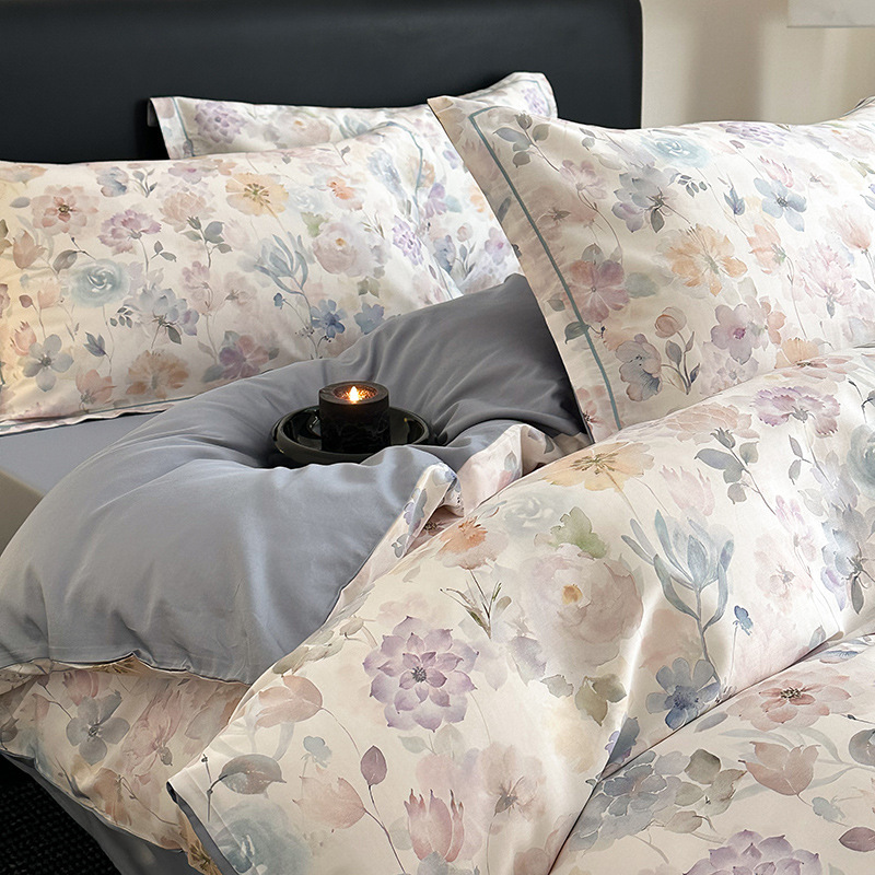 60 Xinjiang long-staple cotton four-piece cotton satin digital printed bed linen quilt cover four seasons 60 Xinjiang long-staple cotton four-piece cotton satin digital printed bed linen quilt cover four seasons