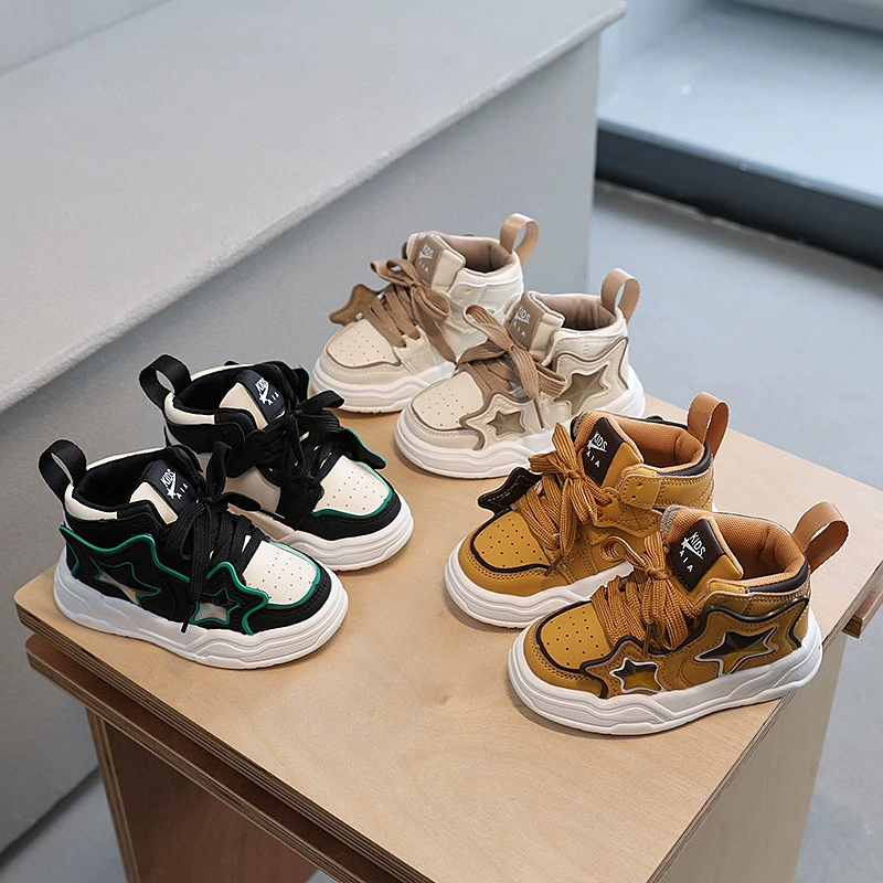 2024 Осенняя детская спортивная обувь для мальчиков повседневная доска обувь для девочек в пекарне пятиконечная звезда детская нескользящие обувь