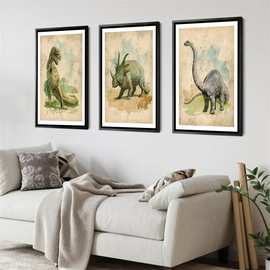 侏罗纪艺术霸王龙海报工厂一件代发高清喷绘帆布画芯跨境电商虾皮