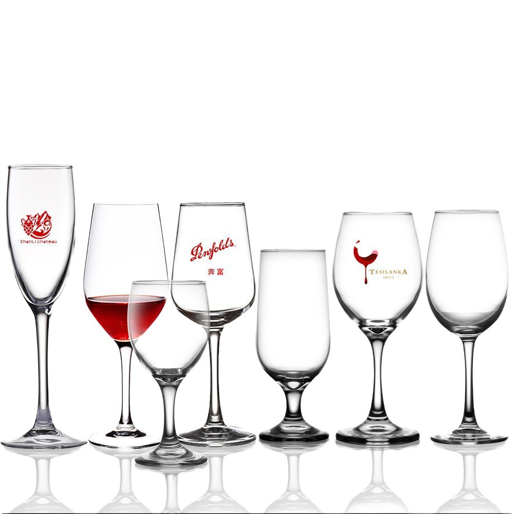 Taza de vino integral Taza de pie alto Taza de champán Taza de cerveza Taza de vino Taza de vino Impresión de logotipo de comercio electrónico