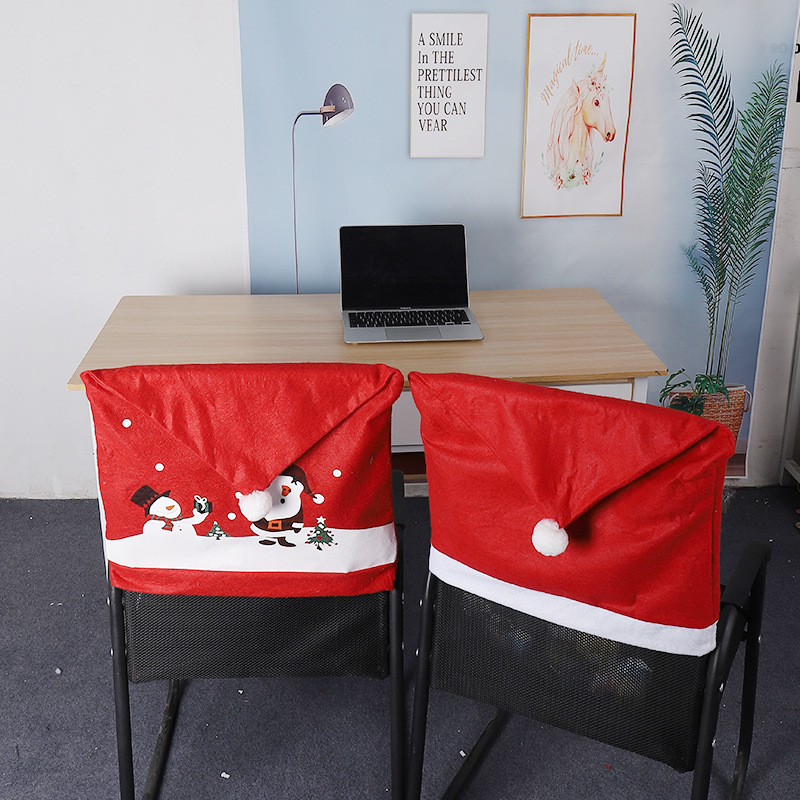 Christmas Cute Santa Claus Cloth Party Chair Cover 1 Piece display picture 4