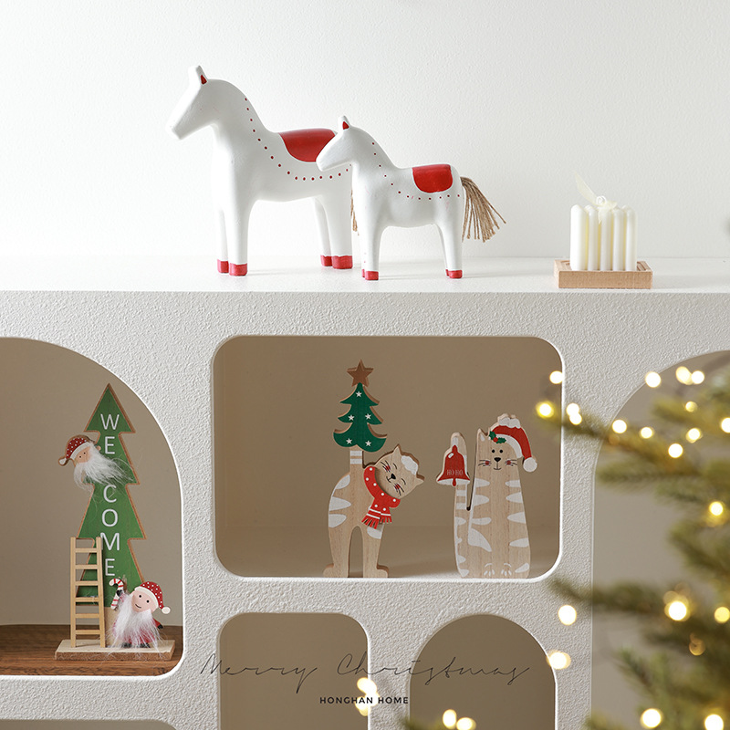 Bienvenido al alfabeto de madera creativa decoración navideña árbol de navidad decoraciones de mesa decoraciones navideñas Feliz Navidad