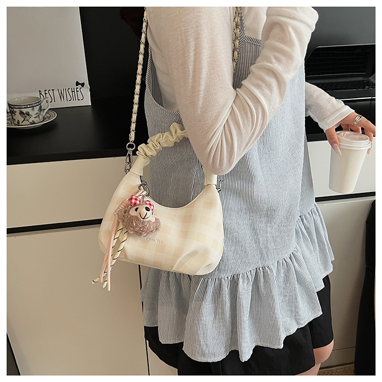 Sweet and cool style, trendy and unique cloud-shaped pleated handbag, a new summer fashion chain crossbody bag for women in 2025 undefined