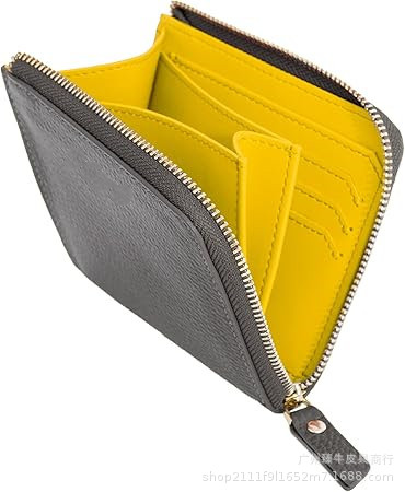 日本の人気の第一層牛革 7 ゼッペリン ジッパー ウォレット クロスボーダー RFID ストレージ コイン マルチカード スロット ウォレット