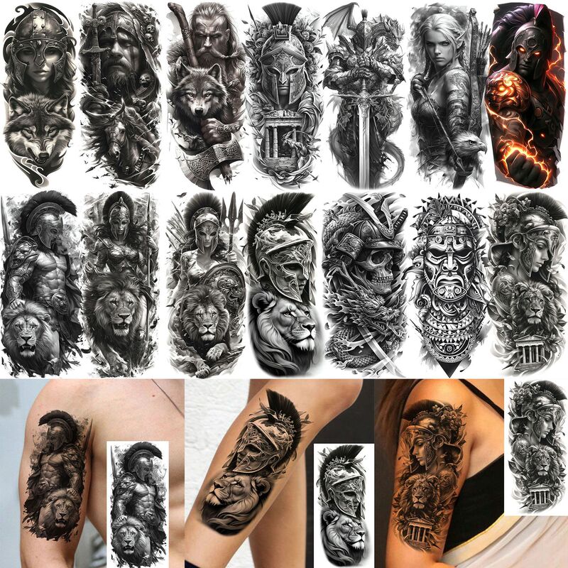 New cross-border product: Samurai Zeus temporary tattoo stickers, realistic arm stickers, TEMU European and American Tattoo, Amazon TK New cross-border product: Samurai Zeus temporary tattoo stickers, realistic arm stickers, TEMU European and American Tattoo, Amazon TK