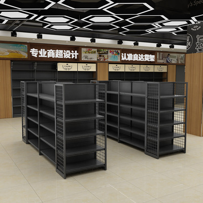 商場糧油貨架超市重型貨架商超瓶罐飲料展示四柱貨架