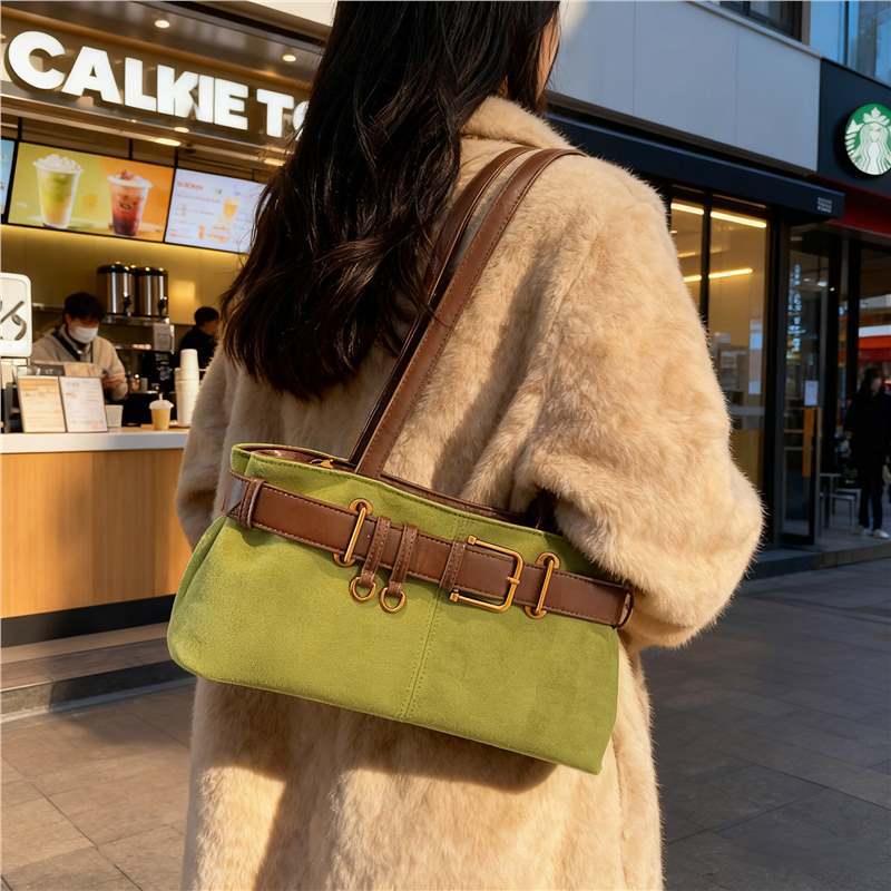 French Retro Large Capacity Shoulder Underarm Bag For Women 2025 New Autumn/Winter Versatile Commuter Baguette Bag - Thumbnail 4