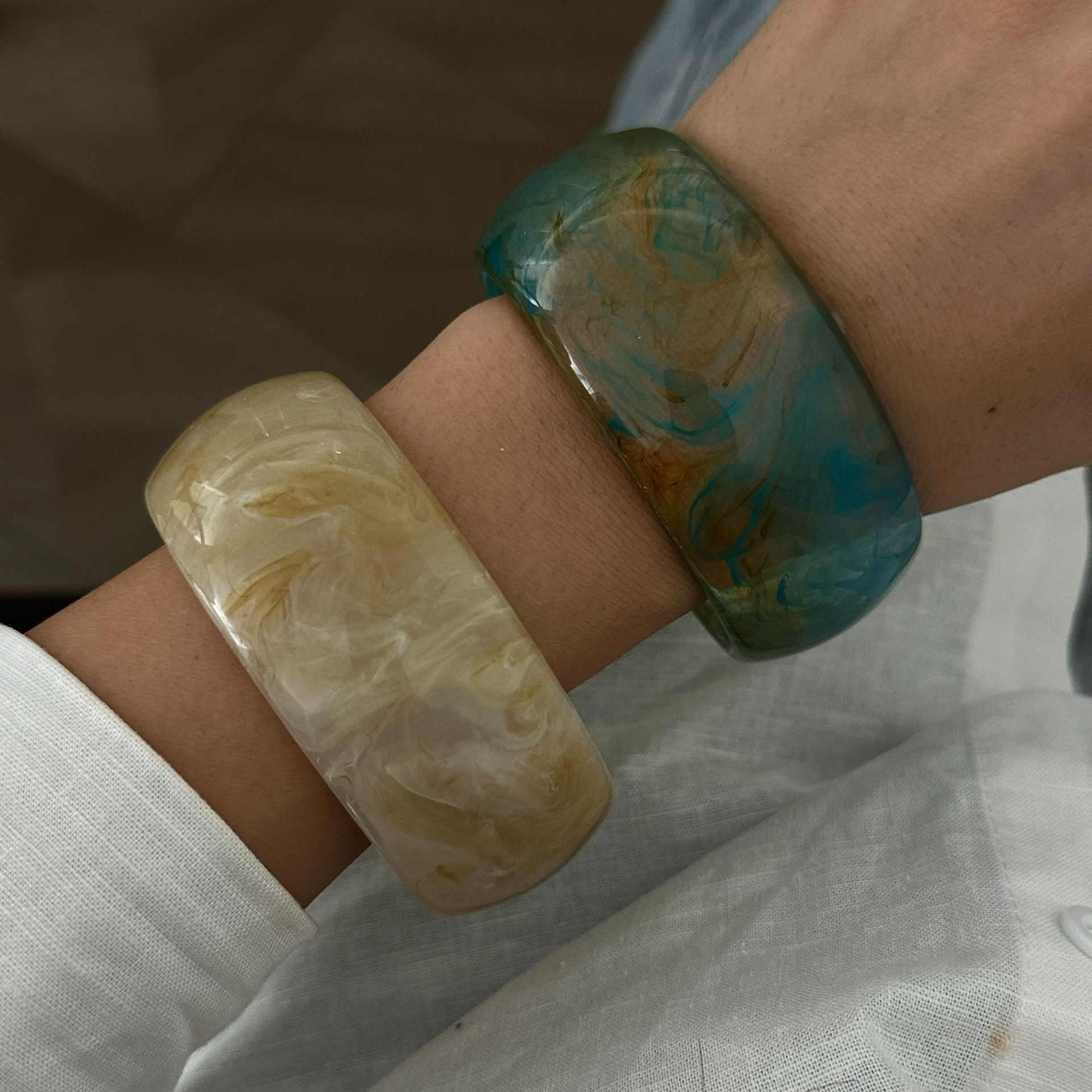 Acrylic Material Simple Style Classic Style Solid Color Acrylic Bangles Wholesale