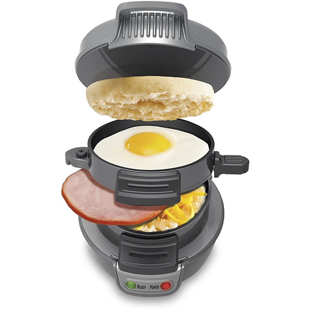 110V EE.UU. estándar europeo máquina de hamburguesas multifuncional huevo frito máquina de filete de sándwich máquina de desayuno Burger Maker