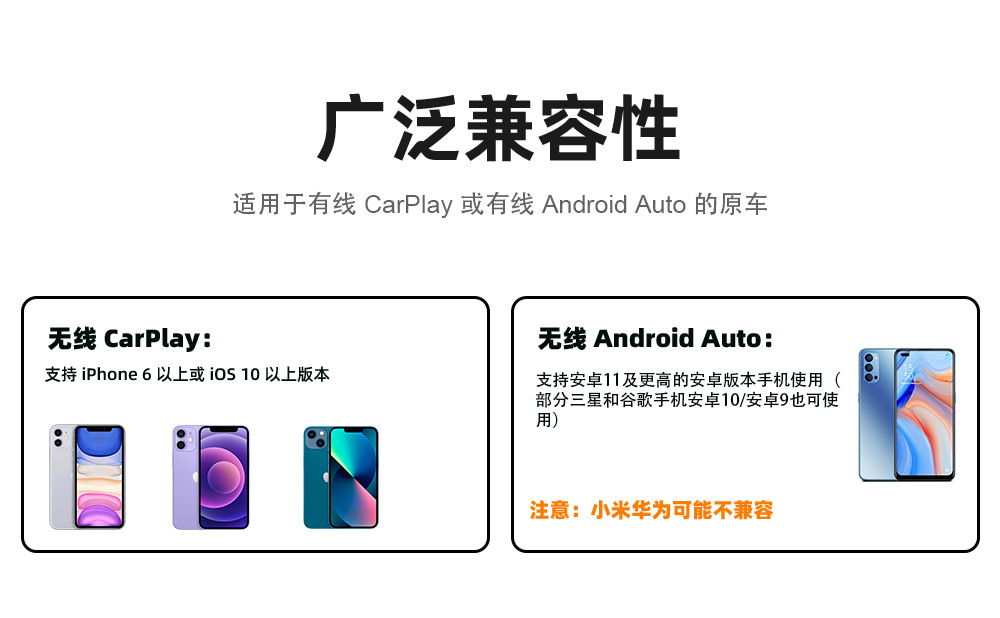 Wireless Carplay/Android Auto New Car Adapter Box Two-In-One Automatic Connection Quick Connect