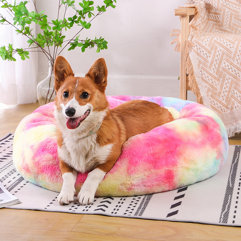 Perro de peluche corto de invierno Pescado de piel de conejo de pechón de pechera de piel de conejo de pechera inferior antideslizante color colorido gato cama tamaño perro