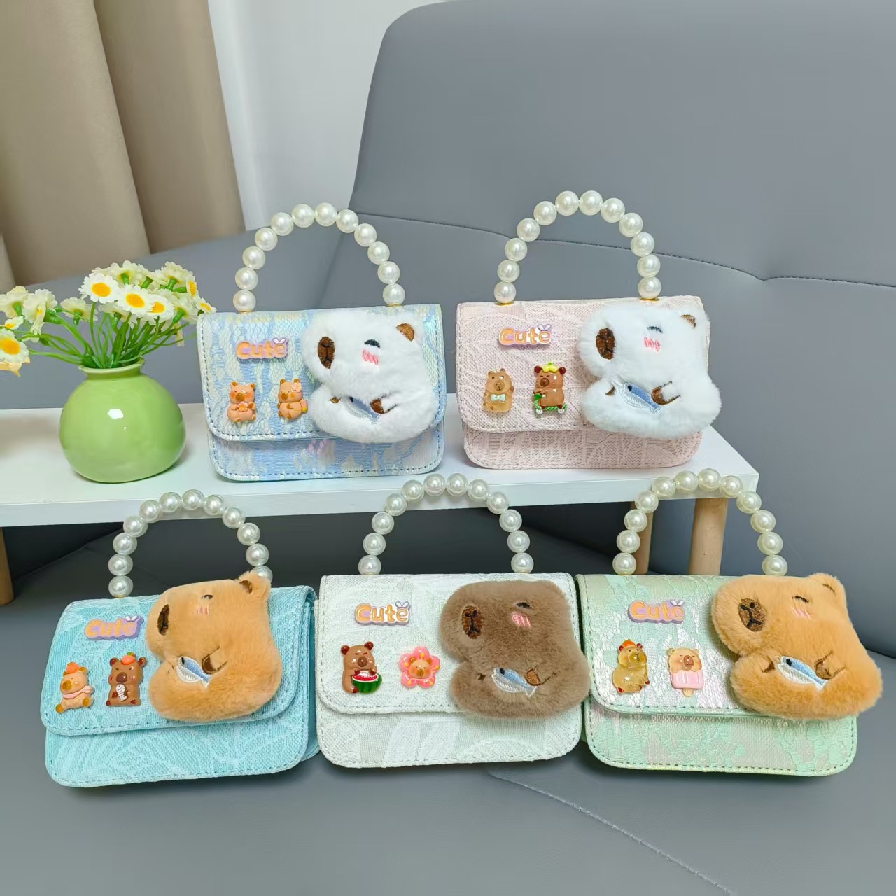 Bolsos infantiles princesa bolso de perlas bolso de Año Nuevo de niña bolso de hombro bolso de cadena bolso pequeño