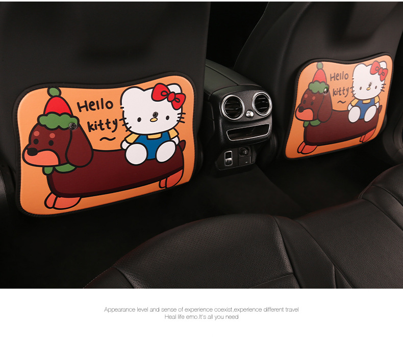 Women's Cute Cartoon Kitten Car Seat Back Anti-Kick Pad Car Seat Back Anti-Fouling Pad Rear Anti-Dirty Pad