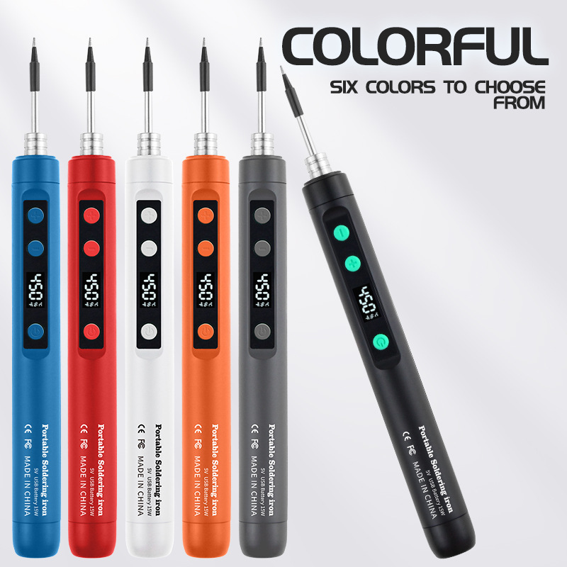 外贸15W大功率USB数显充电电烙铁便携式内热式无线家用锂电池烙铁