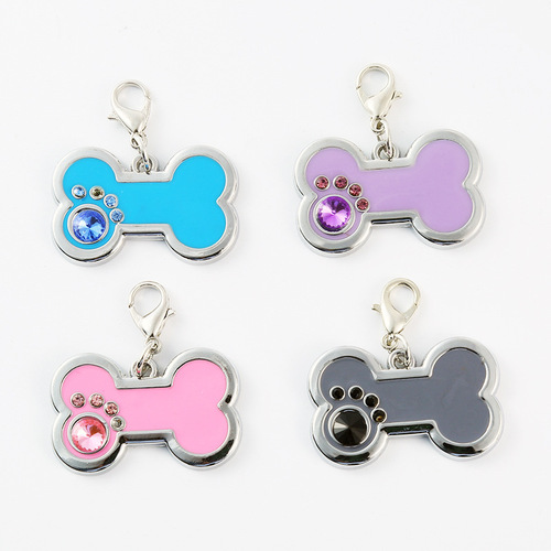 New Pet Collar Tag, Cartoon Paw Print Pet Enamel Bone Collar ID Tag, Factory Wholesale