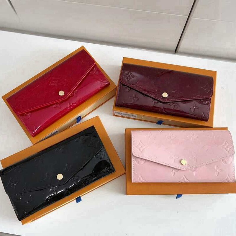 Cross-Border European and American Fashion Women's Long Wallet 80% off Genuine Leather Large Patent Leather Wallet Foreign Trade Supply