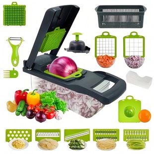 Multifunctional Kitchen Vegetable Cutting Tool for Potatoes, Cucumbers, and Radishes, Shredding, Slicing, and Dicing Tool, Convenient Household Storage Device