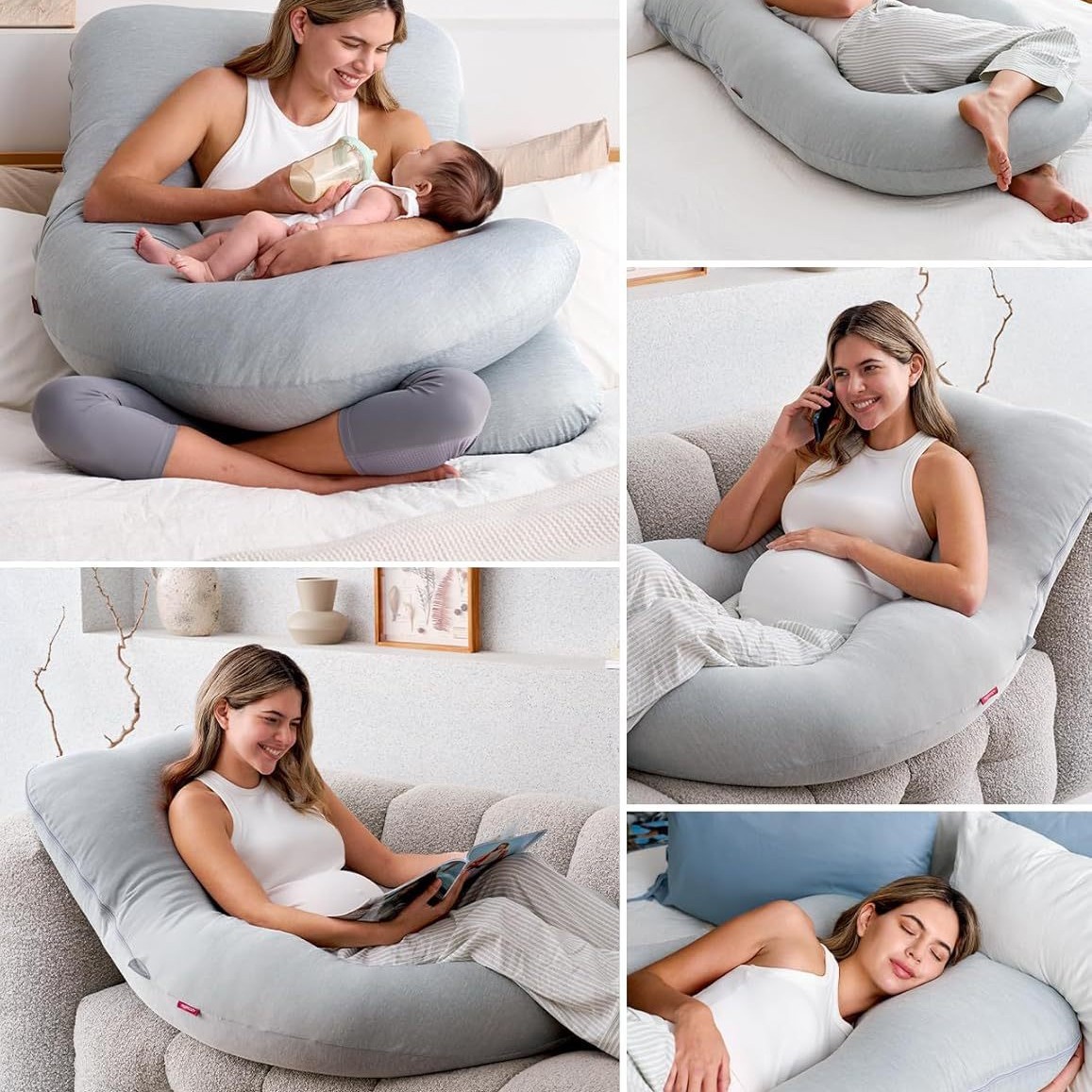 Almohada transfronteriza en forma de U, almohada para dormir lateral para mujeres embarazadas en forma de G, almohada multifuncional para la cintura, almohada para todo el cuerpo, extraíble, suministro directo de fábrica