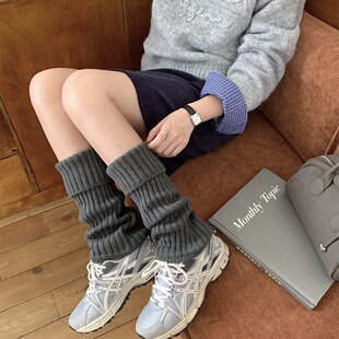 Autumn and Winter Lazy Style Knitted Thick Wool Socks Warm Anti-dropping Leg Cover jk Japanese Sweet Cool Leg Heap Boot Cover