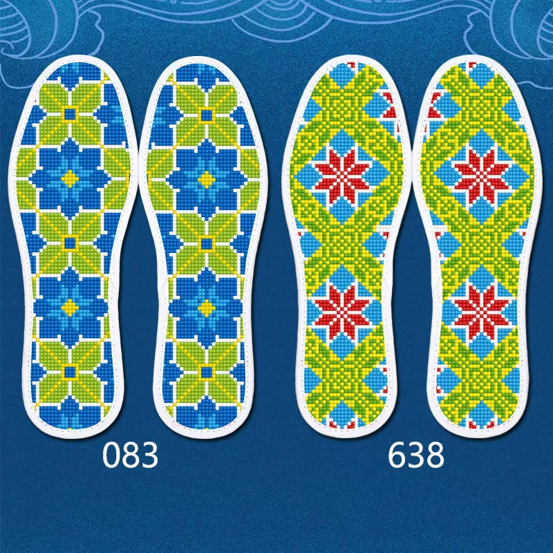 Стельки для вышивки крестом 2 двойные новые утолщенные и не выцветшие хлопчатобумажные полуфабрикаты с игольной ниткой оптом