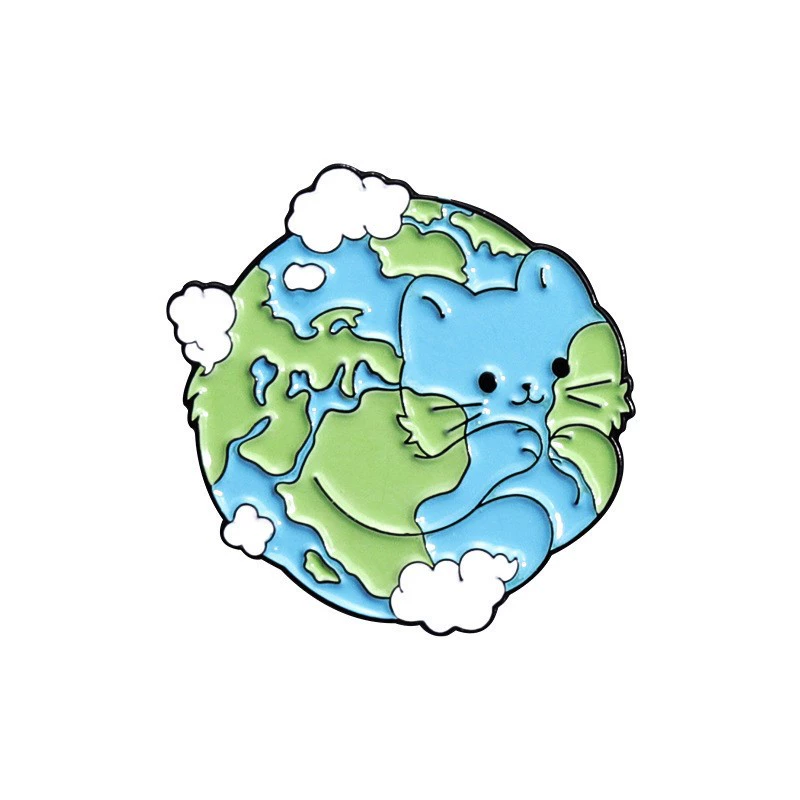 Экологичные эмалевые булавки-подвески, медали Earth-Love, зелёные экологические значки круглые, assorted designs