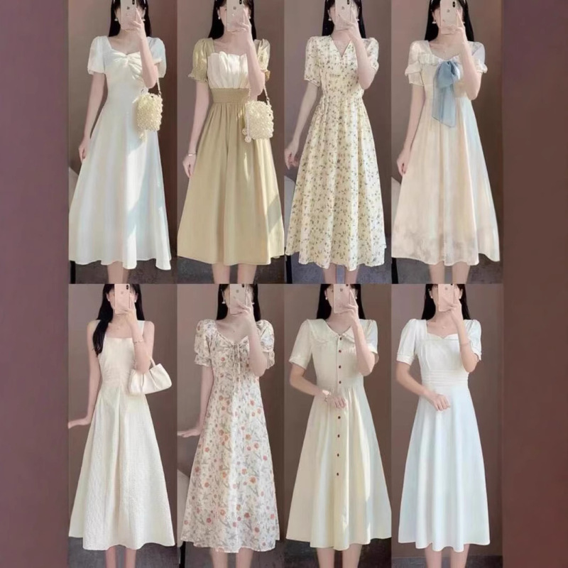 シフォン花柄ドレスレディース2025春夏新作フレンチスイートフォレストスタイル初恋優しいスタイルスリムロングスカート|undefined