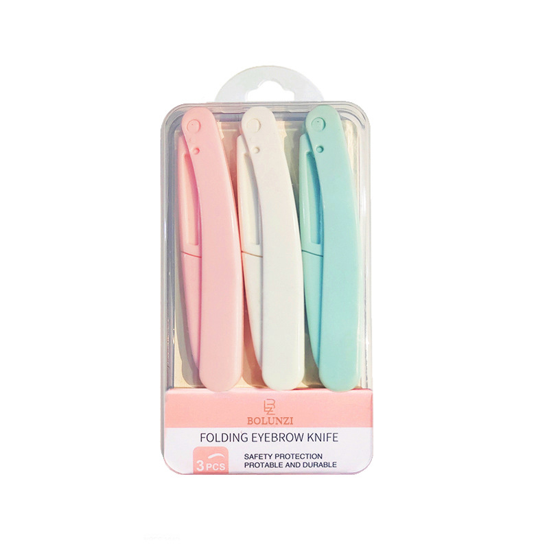 Juego de rasuradoras de cejas plegables de seguridad, rasuradora de cejas Bee Net para mujer, herramienta de belleza antiarañazos para principiantes, reemplazable.