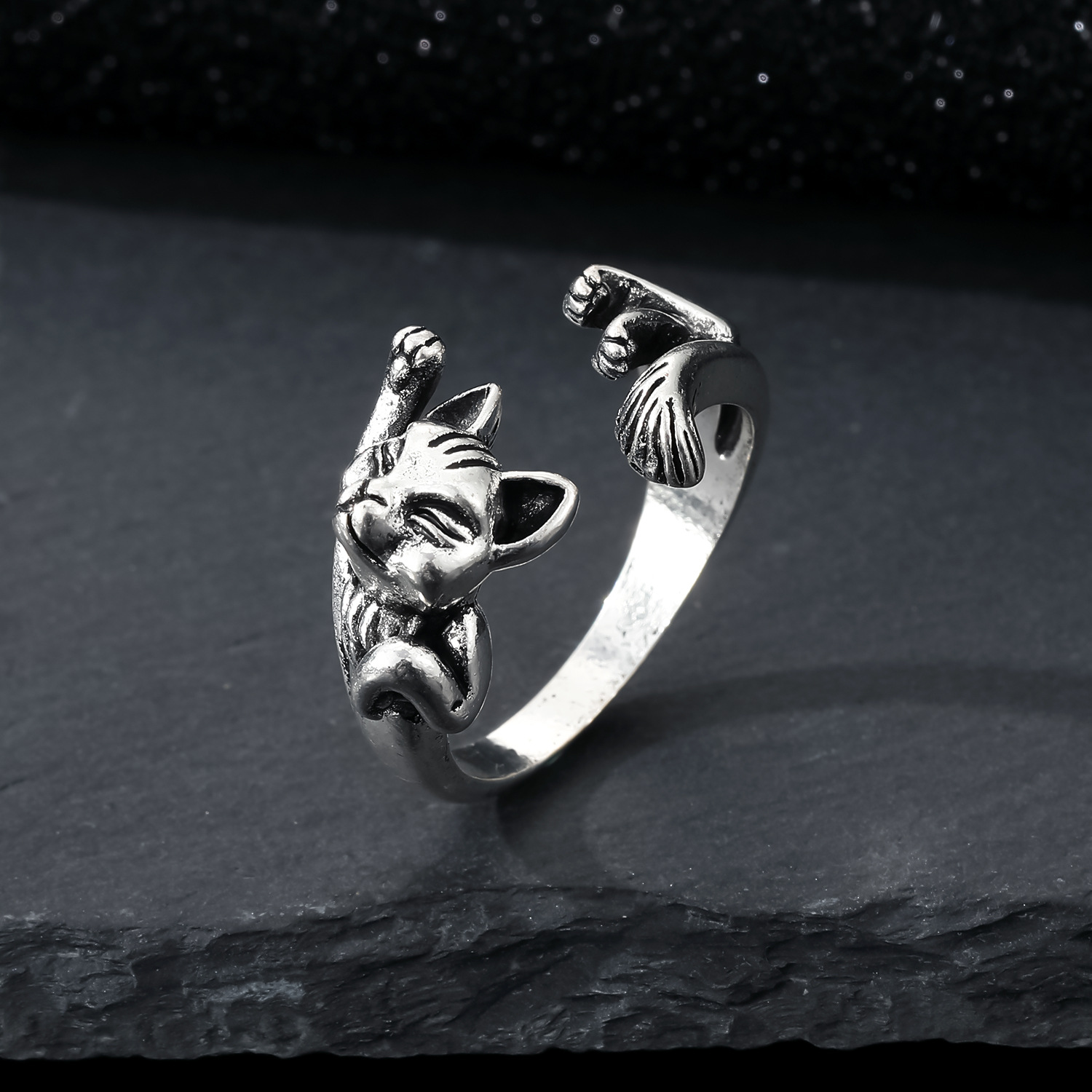 European And American Retro Animal Snake Owl Ring display picture 6