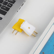 黄色两极转动式铜厚1.4插头升降式接线二插头工业家用电源插头