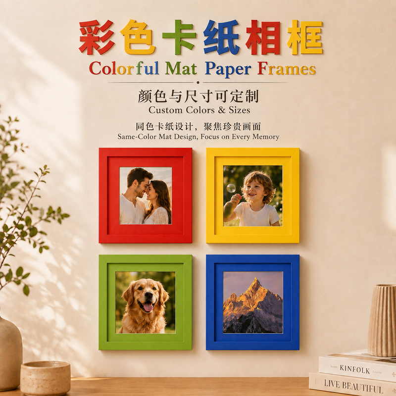 Colorful cardboard photo frame DIY custom paper photo frame, thickened cardboard display stand, living room wall decoration photo frame Colorful cardboard photo frame DIY custom paper photo frame, thickened cardboard display stand, living room wall decoration photo frame