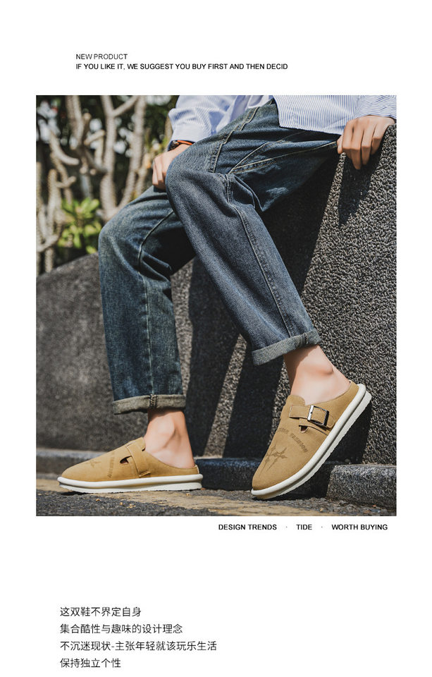 Dép sandal nam nửa gót không quai hậu, thoáng khí mùa hè, đế bằng nhẹ, size lớn 39–47 — BK 502m màu, BK 503m màu, BK 505m màu nâu, BK501 kaki chi tiết 15