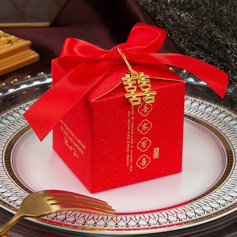 SKU-27-大红闪金红丝带_喜字