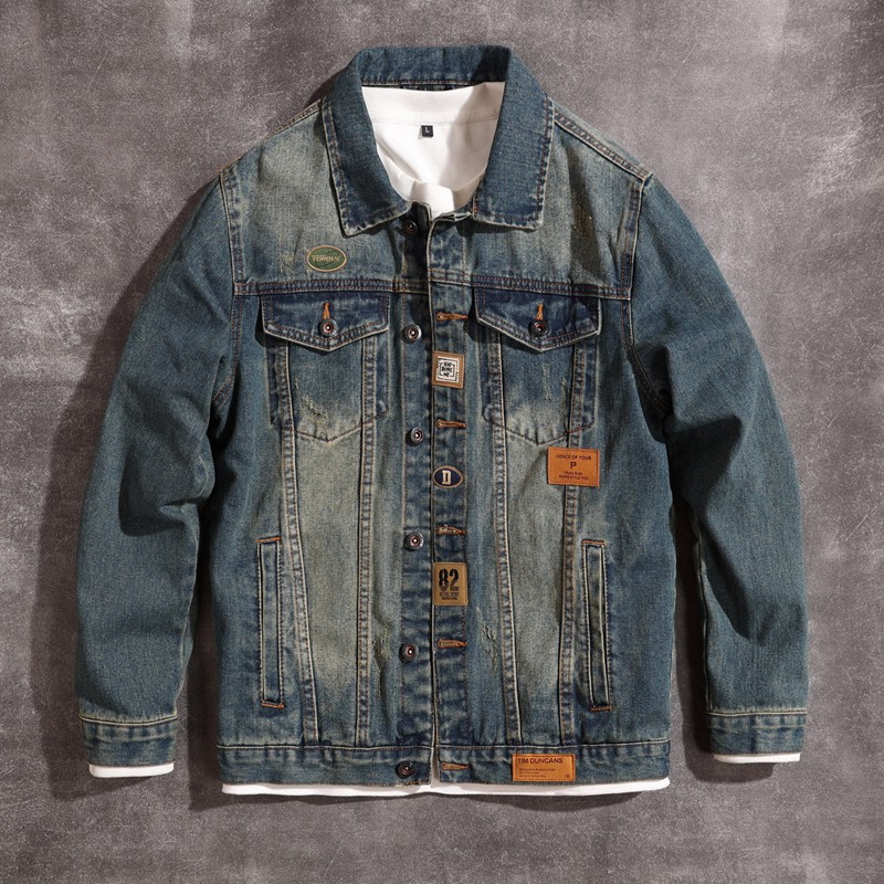 Frühling retro denim jacke männer trendy marke hübsche schlanke jacke gewaschen nostalgischen vielseitig_voghion.com
