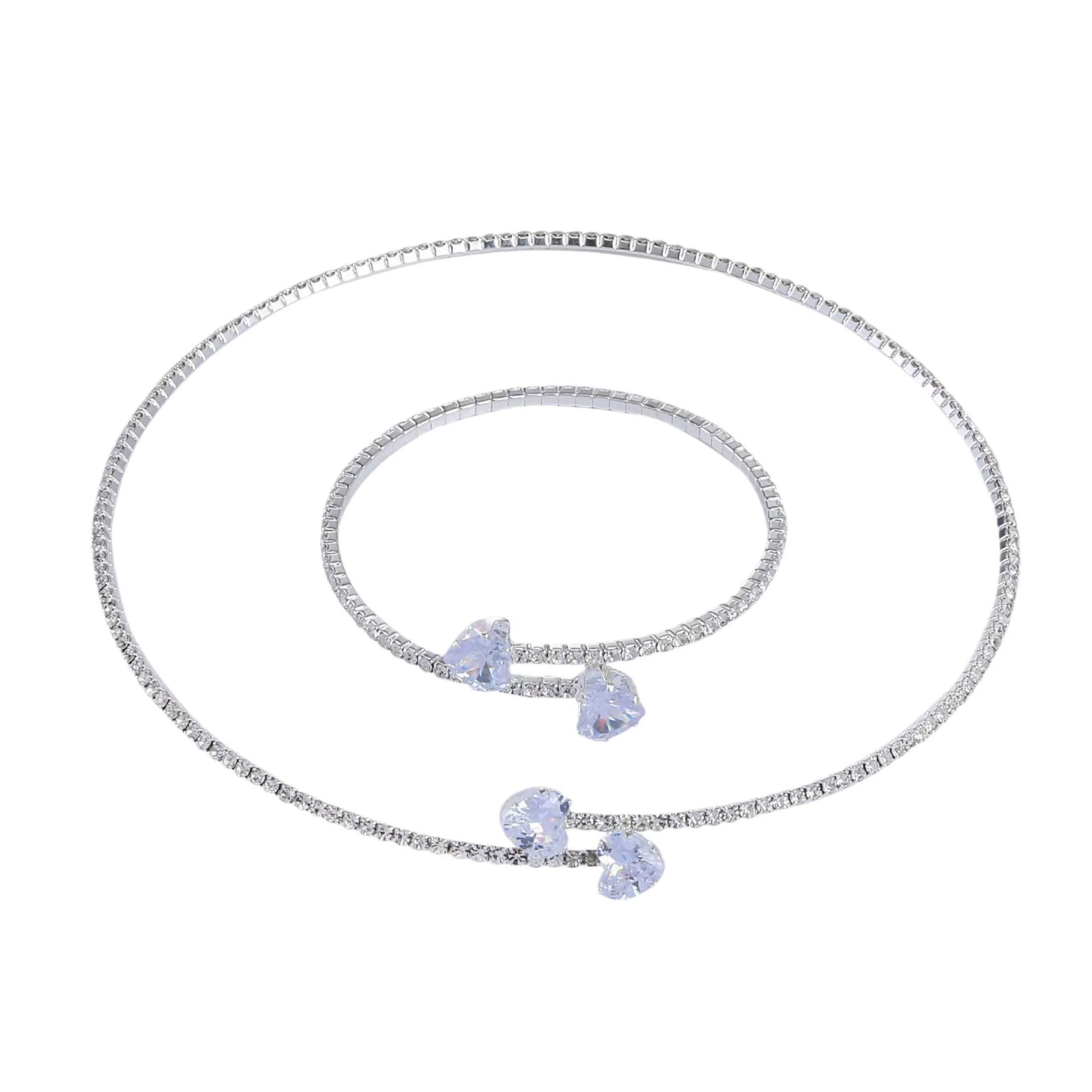 (Cross-border trading), choker, bracelet, earrings, set, European style, diamond encrusted, 3 piece set