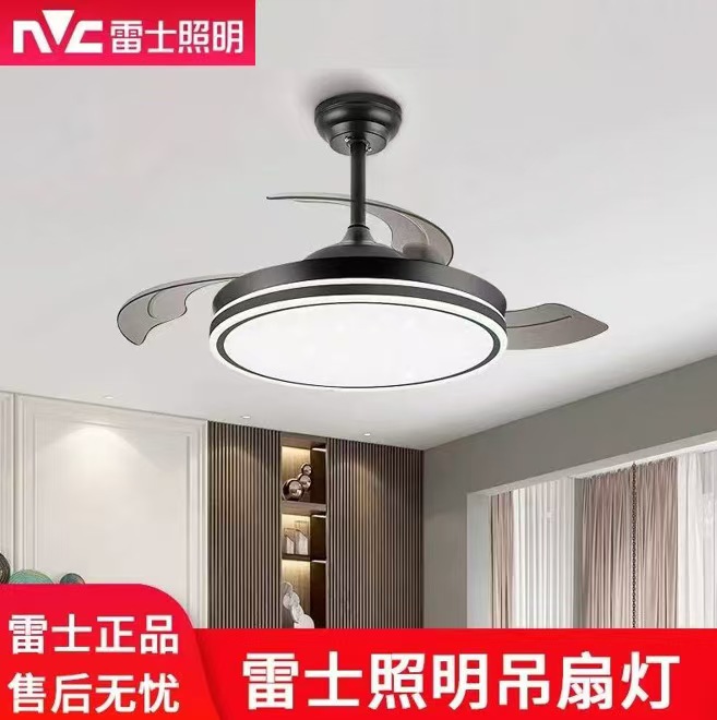 Thunder ▽ Cshi Lighting Led Fan Light Silent Inverter Fan Simple Modern Invisible Ceiling Fan for Dining Room and Children's Room