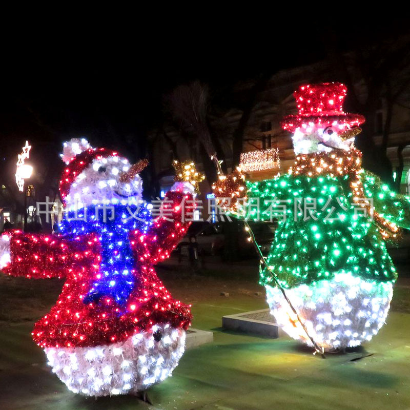Dream Lighting Festival Outdoor Led Decorative Lights Three-Dimensional Snowman Animal Pattern Engineering Case Christmas Shape Lights