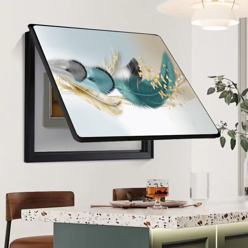 Caja de medidor, pintura decorativa, oclusión, caja de interruptor sin agujeros, caja de distribución, sala de estar, comedor, pintura de porcelana de cristal, simplicidad moderna, lujo ligero