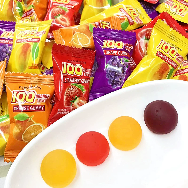 Фруктовый пралине-маэ шоколадное/жевательное? Wait. Let's do proper: 'Mao Sheng fruit flavor fudge rubber sugar PP candy juice flavored fudge bulk mixed flavor casual snacks and citrus candy'