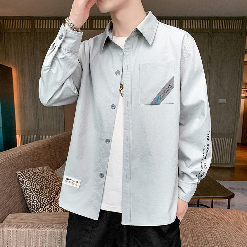 Shirt men's long-sleeved spring and autu...