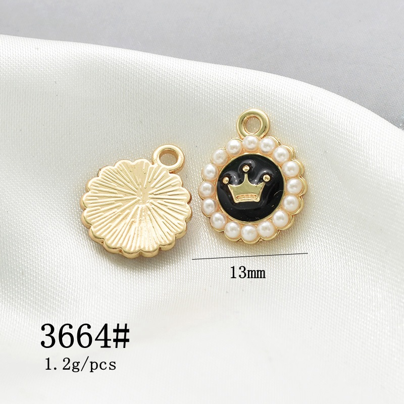 10 PCS/Package Alloy Artificial Pearls Rhinestones Enamel Plating Inlay Polished Pendant display picture 20
