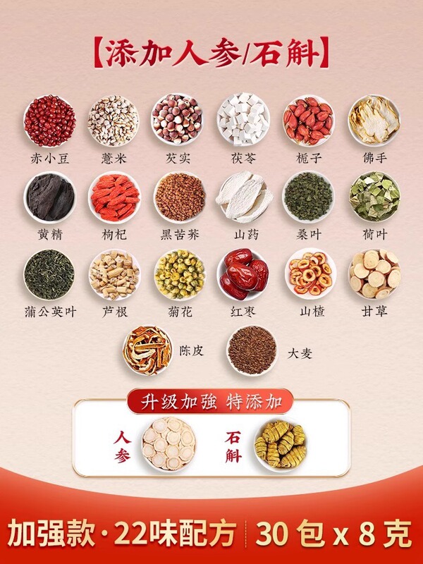 茯苓、麦芽、湿気対策茶、蓮の葉、サンザシ、バラ、陳皮、バラの花、排湿、健康維持、茶袋、体内の湿気を減らす|undefined
