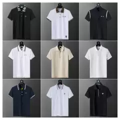 High Quality SS26 New Summer European Men's Lapel Pique Cotton Short Sleeve Casual Polo Shirt for Export