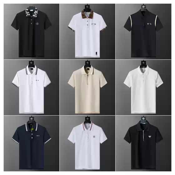 High Quality SS26 New Summer European Men's Lapel Pique Cotton Short Sleeve Casual Polo Shirt for Export