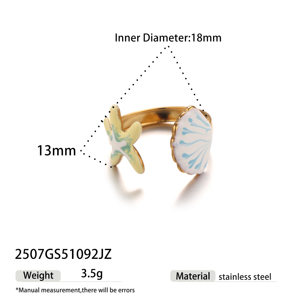 Anillo de acero inoxidable de alta calidad y lujo ligero, anillo de goteo de aceite artesanal colorido, joyas transfronterizas de sirena