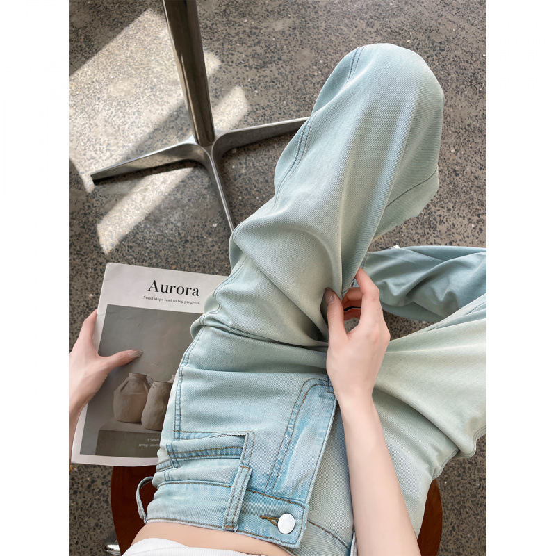 Lesel Tencel jeans de gran cuerno para mujeres verano 2026 cintura alta sensación de hielo sin piernas de trapazo pantalones de piernas anchas
