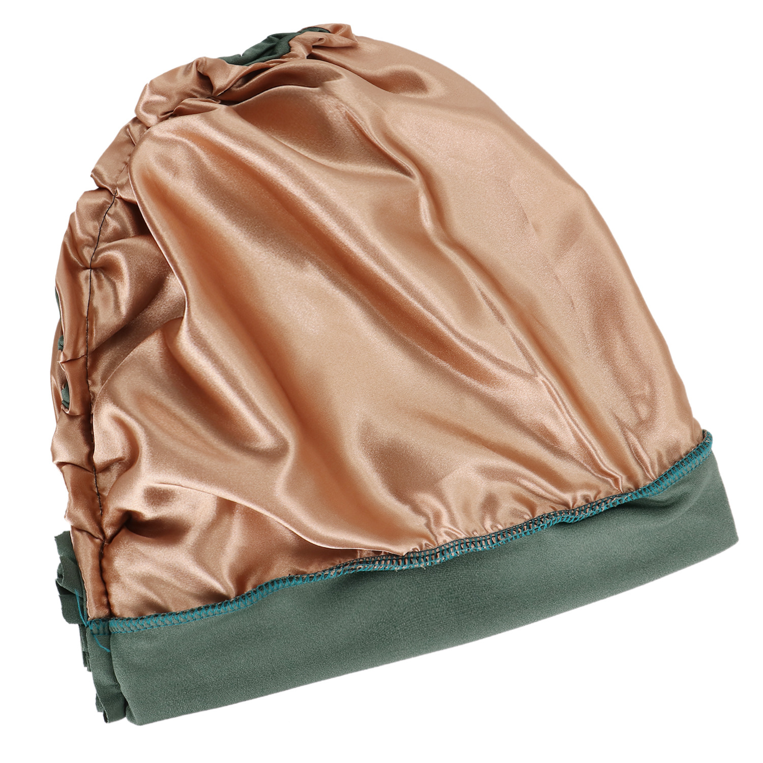cappello turbante intrecciato foderato in raso tinta unita sulla fronte da donna doppia croce cappello pullover musulmano in stock_voghion.com
